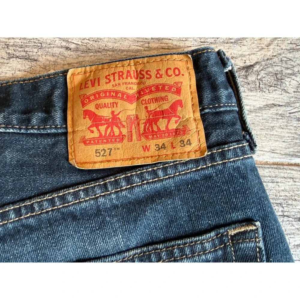 Levi's 527 Slim Bootcut Jeans 34x34 Boot 34 X 34 Denim Mens Levi Strauss